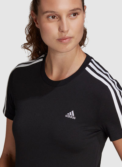 Essentials Slim 3-Stripes T-Shirt Black/White