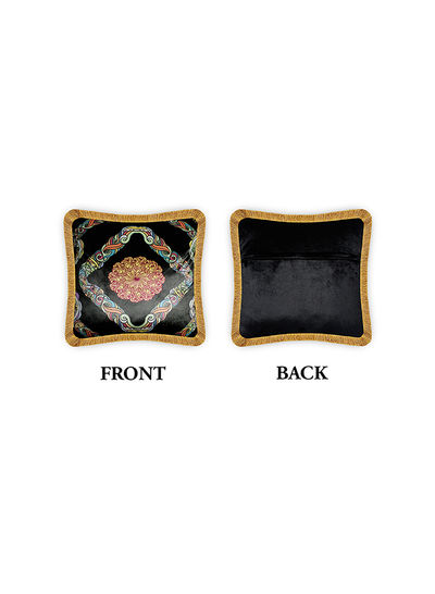 Ethnic Thailand Geometric Decorative Velvet Cushion Cover Multicolour 45x45cm