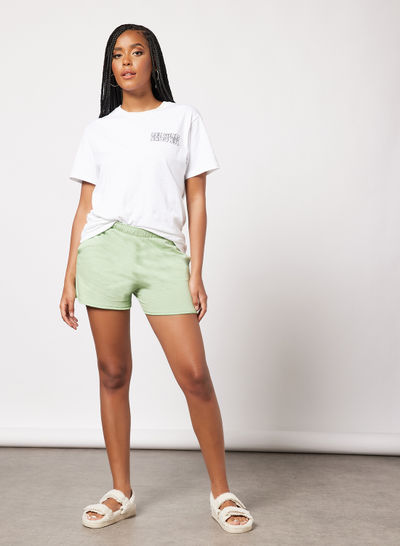 Embroidered Logo Shorts Green